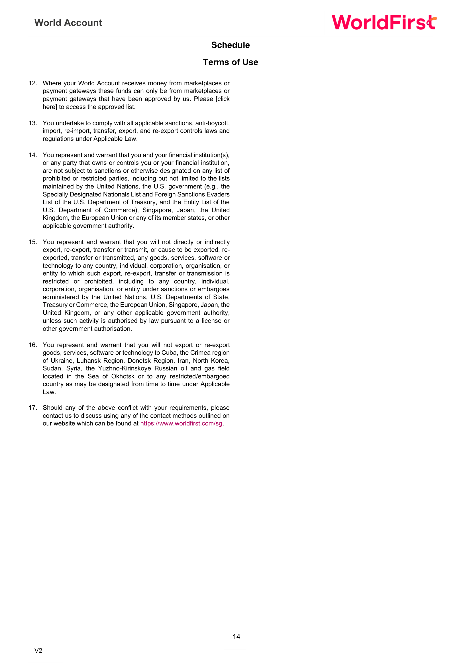 Terms and Conditions page 14